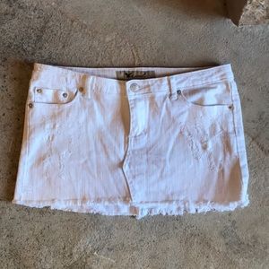 Distressed denim mini